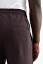 Men's Embroidered Double Face Trousers Dark Brown - 5