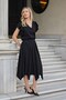Women's High Waist Eight-Piece Asymmetrical Skirt-Black - 2