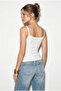 Women's White Lace Detailed V-Neck Thin Strap Viscose Undershirt Blouse 30006 60286268 - 6