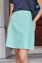 High Waist Lightweight Lycra Fabric Knee Length Bell Skirt-Mint - 3