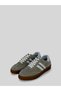 Kelva Women's Soft Leather Double Striped Lace-Up Round Toe Rubber Sole White Tongue Detailed Sneaker Sports Shoes 1 cm