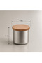 Stainless Steel Storage Jar with Silver Wooden Lid Spice Coffee Jar 8X9 cm - 3