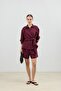 Burgundy Modal Blend Tie-Dye Women's Shirt - 3