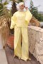 Yellow Bat Sleeve Blouse and Trousers Muslin Set