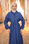 Cobalt Blue Collar Detail Elastic Waist Dress - 3