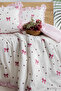 Double Duvet Cover Set 100% Cotton with Heart Bow and Ruffles - 6