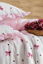 Double Duvet Cover Set 100% Cotton with Heart Bow and Ruffles - 3