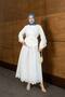 Summer Eyelet Embroidery Modest Set with Stone-Detail Long Skirt