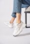 Pardes leave your mark thick soled women's sports shoes white - silver