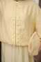 Yellow Elastic Sleeves Zippered Jacket Skirt Set - 4