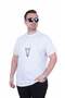Men's Large Size Crew Neck T-Shirt Black 26135 White