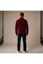 Men's Burgundy Fleece Sweatshirt Half Zipper Winter Soft Fleece Top - 2