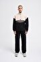 Men's Yoke Detail Sweatshirt Black-Light Beige - 6