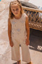 Girl's Set Heart Bow Patterned Top and Elastic Waist Pants Bottom and Top - 3
