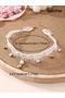 Girls White Lace Choker Necklace with Charms - 5