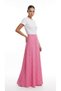 Women's High Waist Pink Checkered Lined Long Viscose Skirt - 4