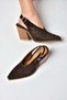 Y654154702 Brown Genuine Leather Suede Western Heeled Shoes - 2