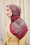 Velora Scarf Ethnic Burgundy 90X90 - 3