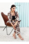Brown Graphic Print Shirt with 3/4 Sleeves - 4