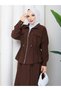 Pocket Tunnel Detailed Jacket & Skirt Hijab Set Rc9046 - 6