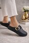 Comfortable, Aesthetic, Anatomical Meandros Slippers with Arched Gold Buckle and Closed Front. - 5