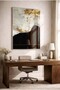 Gold Foil and Black, Beige Toned Glass Table - Silver Metal Framed Table for Home, Business, and School - 3