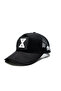 Black Mesh Hat with Letter Patch Detail |   Sports Hat Suitable for Daily Use - Trucker Cap
