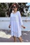 Lace Embroidered Italian Dress White - 7