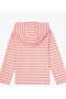 Girl's Striped Hooded Zippered Sweatshirt 4-12 Years Old Pink - 5