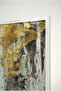 Antique Textured Anthracite Flow Themed Glass Table - White Metal Framed Table for Home, Business, and School - 4