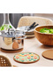 Green Heart Patterned Cork Pot and Pan Mat 19cm Diameter 1cm Thickness - 3
