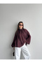 Tulle Modal Comfortable Fit Gathered Collar Draped Loose Blouse 261005 - 4