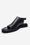 Burley Black Skin Genuine Leather Flip-Flop Women's Sandals - 6