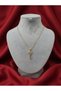 Gold Color White Zircon Stone Key Model Steel Necklace - Tarnish Resistant - 45cm - 3