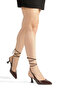 Brown Patent Leather Shoes with Pointed Toe, Open Back, and 5cm Wedge Heel with Strap Detail