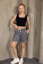 Women's Thin Striped Mini Shorts Comfortable Fit Waterway Fabric Casual Shorts - 3