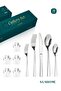 30-Piece Stainless Steel Cutlery Set Kitchen Utensil Set Western Tableware Silver