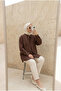 Women's Trendy Scarf Collar Oversized Hijab Shirt - 4