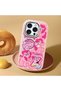 Pink Silicone Case Compatible with iPhone 15 Pro with Shock-Absorbing Camera Protections - 3