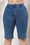 Women's Elastic Waist Denim Bermuda Shorts - 2