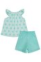 Floral 2-5 Years Old Set - Green - 2