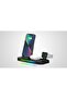 3 in 1 Wireless Charger, Sound Pickup RGB, 15W Fast Charging, Black
