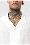 Embroidery Detailed Pocketless Oversize Short Sleeve Linen Shirt - 6