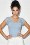Women's Baby Blue Lace V-Neck Bodycon Blouse 36012 60286290 - 2