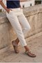 Women's Genuine Leather Eva Sole Stone-Embellished Flip-Flops Casual Slippers Elvita Beige Suede - 5