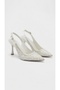Women's Ecru Pearl-Detailed Open-Back Evening Shoes - 4