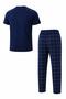 Men's Comfortable Fit Round Neck Short Sleeve Cotton Pajama Set 9055 - 6