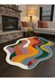 Sdt Retro Wavy Formed Multi-Colored Aesthetic Curved Woven Base Decorative Carpet Sdt1341 - 2