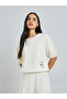Cream Floral Embroidered Top and Maxi Skirt Set Co-ords - 2