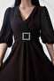 Double-Breasted Long Sleeve Dress with Collar Stone Buckle Dks1368 - 8